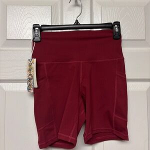 Colorful Koala Maroon Biker Shorts